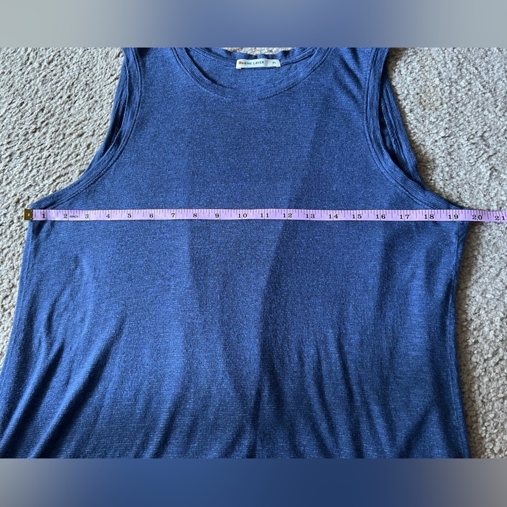 MARINE LAYER Women’s Open Tulip Back Tank Top Sleeveless in Navy Blue Soft Sz XL - Picture 7 of 8